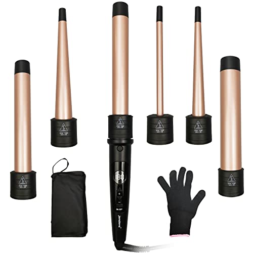 6-in-1 Curling Iron, janelove Curling Wand Set,Instant Heat Up Hair Curler wi...