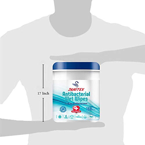 Janitex Hand Sanitizer Antibacterial Wipes - 160pcs - Non-Alcohol - Wipes for...
