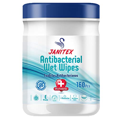 Janitex Hand Sanitizer Antibacterial Wipes - 160pcs - Non-Alcohol - Wipes for...