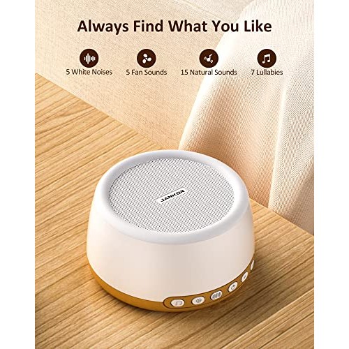 JANKOR White Noise Machine and Bluetooth Speaker, Sleep Sound Machine with 32...