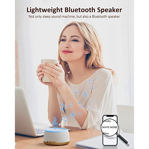 JANKOR White Noise Machine and Bluetooth Speaker, Sleep Sound Machine with 32...