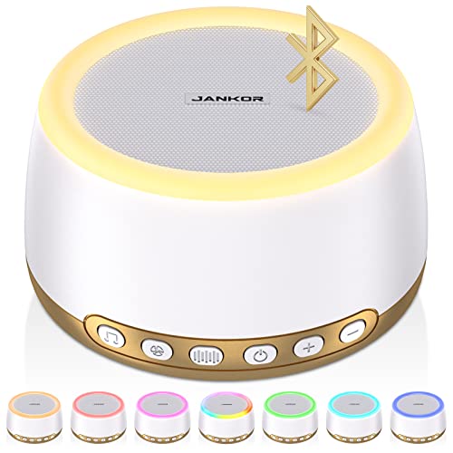 JANKOR White Noise Machine and Bluetooth Speaker, Sleep Sound Machine with 32...