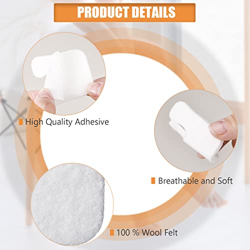 80 Pieces U Shaped Felt Callus Pads Soft Callus Cushions Self Adhesive Foot P...