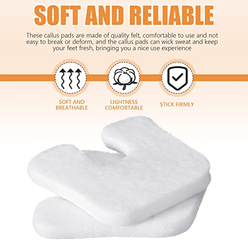 80 Pieces U Shaped Felt Callus Pads Soft Callus Cushions Self Adhesive Foot P...