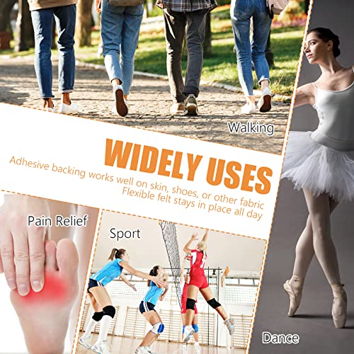 80 Pieces U Shaped Felt Callus Pads Soft Callus Cushions Self Adhesive Foot P...