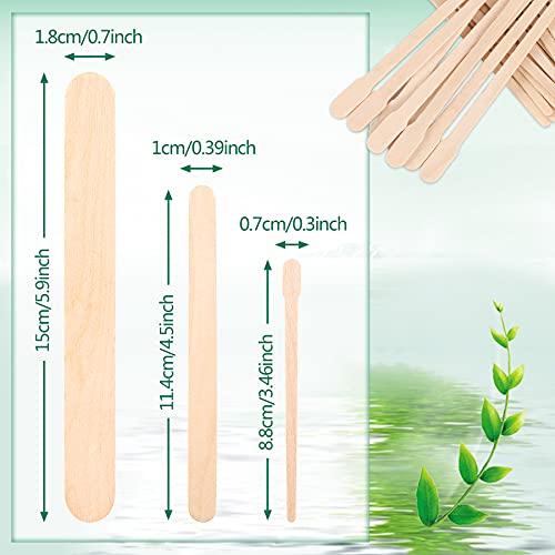200 Pcs Assorted Style Eyebrow Wax Sticks Waxing Applicator Wooden Wax Spatul...