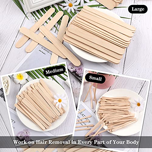 200 Pcs Assorted Style Eyebrow Wax Sticks Waxing Applicator Wooden Wax Spatul...