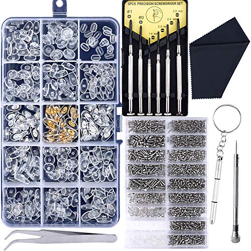 Upgrade Version Eyeglass Repair Kit,1500 Pcs More Complete Glasses Screws Kit...