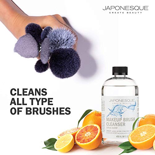 JAPONESQUE Makeup Brush Cleanser, Beauty Tool Cleaner, Citrus Scent, 16 Ounces