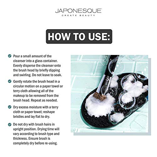 JAPONESQUE Makeup Brush Cleanser, Beauty Tool Cleaner, Citrus Scent, 16 Ounces