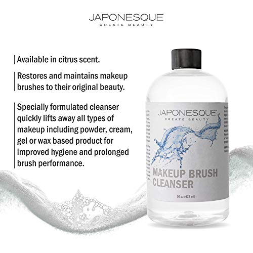 JAPONESQUE Makeup Brush Cleanser, Beauty Tool Cleaner, Citrus Scent, 16 Ounces
