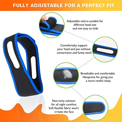 Anti Snoring Chin Strap(Blue) Snoring Solution Anti Snoring Devices Effective...