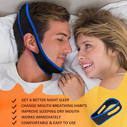 Anti Snoring Chin Strap(Blue) Snoring Solution Anti Snoring Devices Effective...