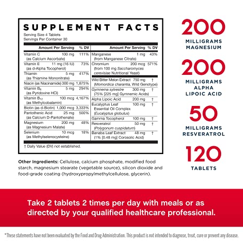 Jarrow Formulas Glucose Optimizer - 120 Tablets - Supports Glucose Metabolism...
