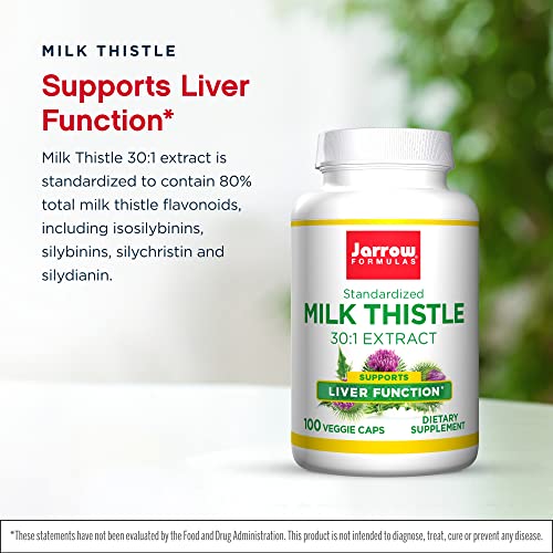 Jarrow Formulas Milk Thistle 150 mg - 100 Veggie Capsules - Antioxidant Suppo...