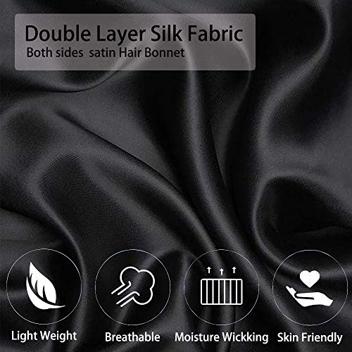 Double-Layer Silk Bonnet Extra Long Satin Sleep Cap for Long Hair JarseHera