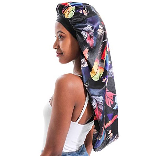 Double-Layer Silk Bonnet Extra Long Satin Sleep Cap for Long Hair JarseHera