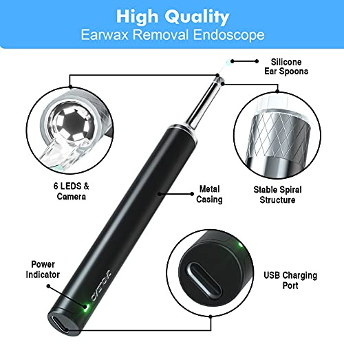 Ear Wax Removal Tool Camera Earwax Remover Tool 1080P FHD Wireless Ear Otosco...