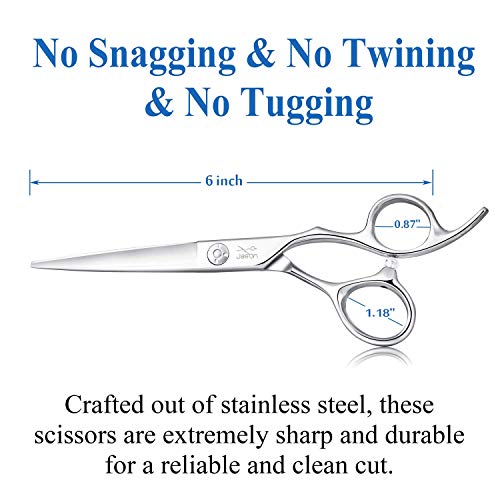 JASON 6" Men's Micro-serrated Mustache and Beard Trimming Scissors, Sharp and...