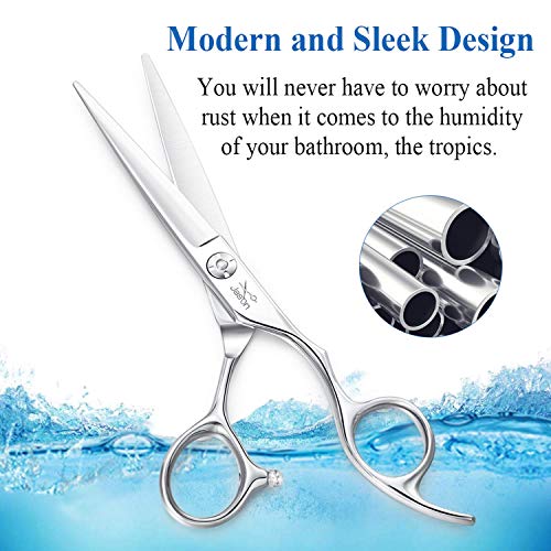 JASON 6" Men's Micro-serrated Mustache and Beard Trimming Scissors, Sharp and...