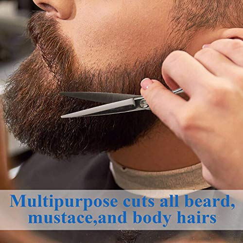 JASON 6" Men's Micro-serrated Mustache and Beard Trimming Scissors, Sharp and...