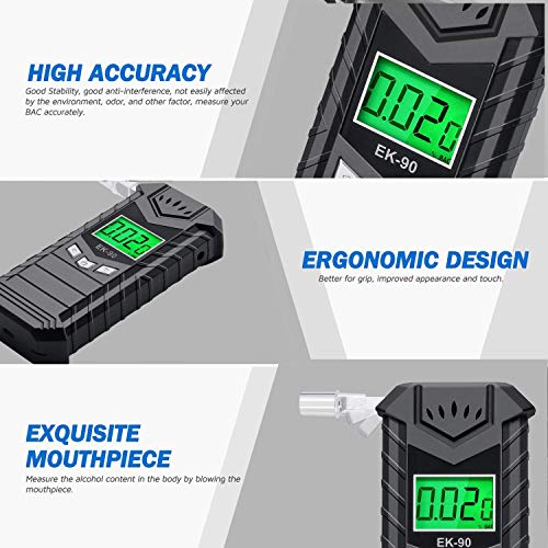 JASTEK Breathalyzer Alcohol Tester Portable Breathalyzer High-Accuracy Rechar...