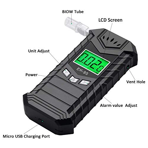 JASTEK Breathalyzer, Professional-Grade Accuracy Alcohol Tester, Rechargeable...