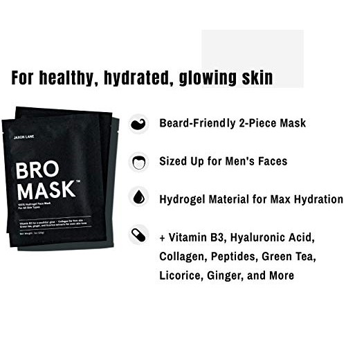 BRO MASK: Korean Face Mask for Men | 2 Pc. Hydrating Anti Aging Sheet Masks C...