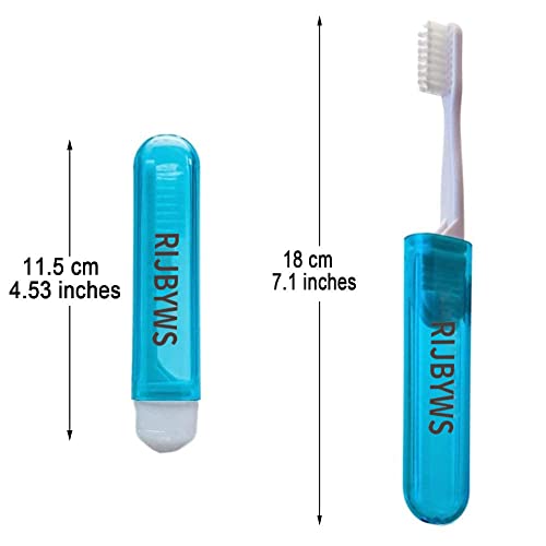RIJBYWS 4PCS MINI Travel Toothbrushes, On Fhe Folding Toothbrushes [non-elect...
