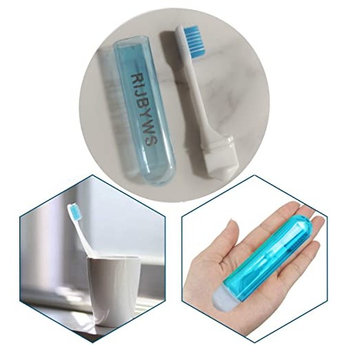 RIJBYWS 4PCS MINI Travel Toothbrushes, On Fhe Folding Toothbrushes [non-elect...