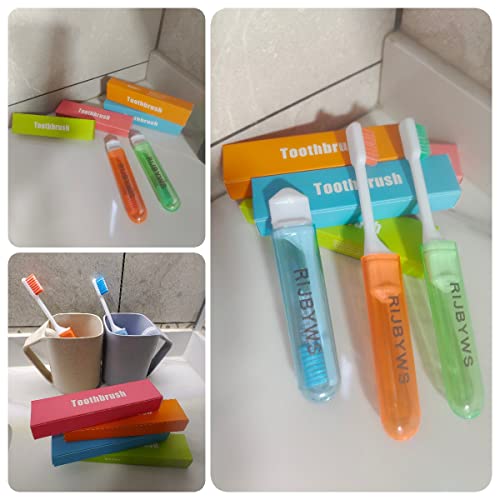 RIJBYWS 4PCS MINI Travel Toothbrushes, On Fhe Folding Toothbrushes [non-elect...
