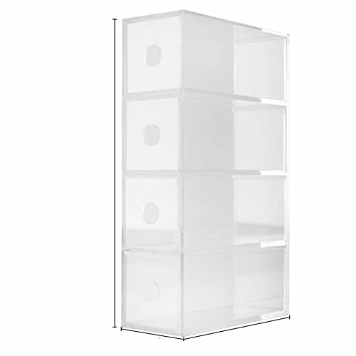 4 Slots Acrylic Sunglasses Eye Glasses Case, 4 Clear Divided Drawers, Cosmeti...