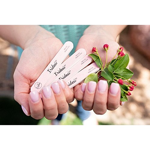 Iridesi Mini Nail Files Pink 3.5 Inches Long By 1/2 Inch Wide Emery Boards 28...