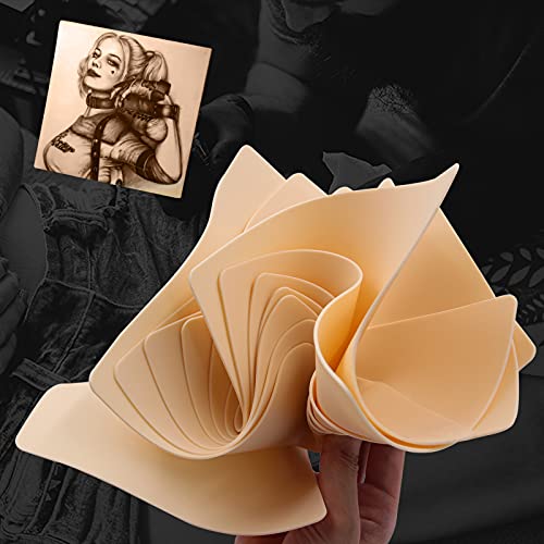 Tattoo Practice Skin - Jconly 20 Sheets 8×6 Double Sides Fake Tattoo Skin, Mi...