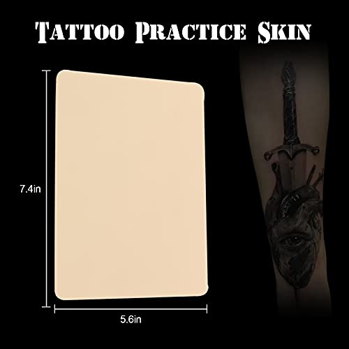 Tattoo Practice Skin - Jconly 20 Sheets 8×6 Double Sides Fake Tattoo Skin, Mi...