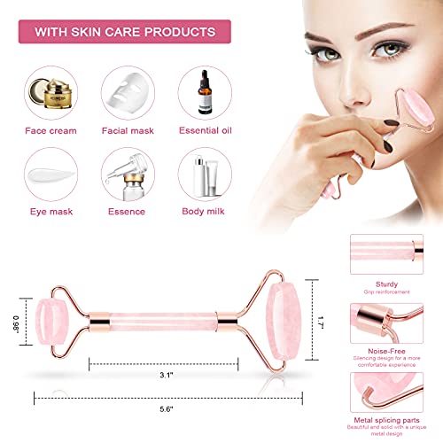JCOTTON Jade Roller Gua Sha Facial Tools Gua Sha Massage Tool Skin Roller Mas...