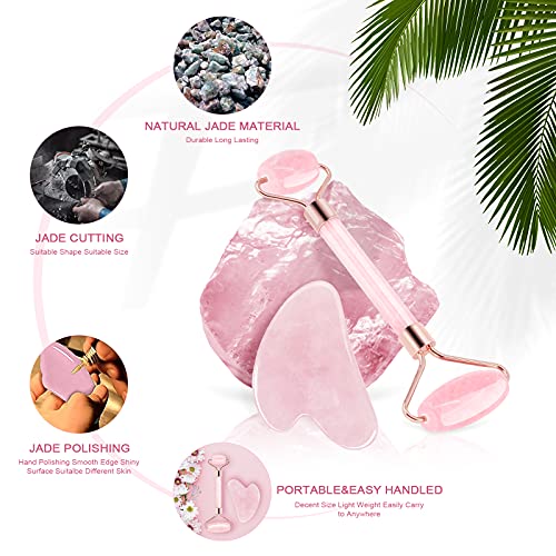 JCOTTON Jade Roller Gua sha tools Face Massager Face Roller Gua Sha facial to...