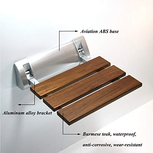 Folding Shower Seat Wall Mounted Bathroom Bath Safety Stool Chair Bench, 12.8...