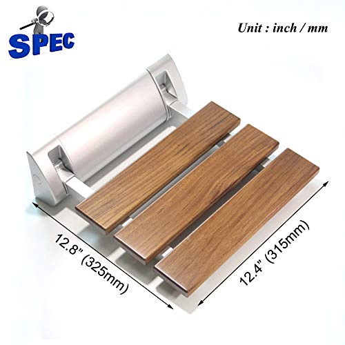 Folding Shower Seat Wall Mounted Bathroom Bath Safety Stool Chair Bench, 12.8...