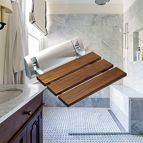 Folding Shower Seat Wall Mounted Bathroom Bath Safety Stool Chair Bench, 12.8...