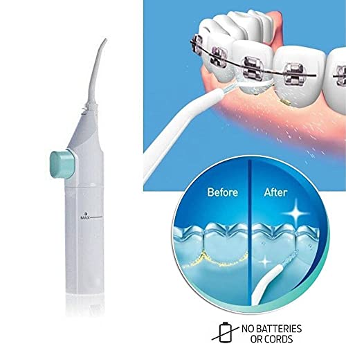 JDJ Portable Flosser Dental Water Jet-No Batteries or Cords Air Powered Denta...