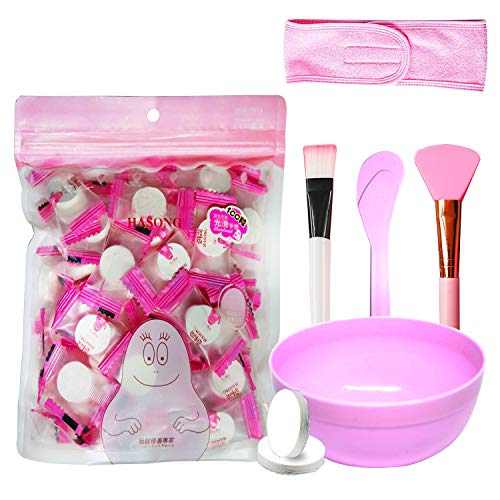 Jeanssar 100 Pieces Compressed Disposable Facial Mask Sheet Home DIY Skin Car...