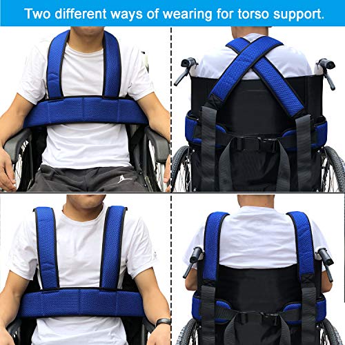 Wheelchair Seat Belt Torso Support Vest for Patient, Elderly & Disabled, Adju...