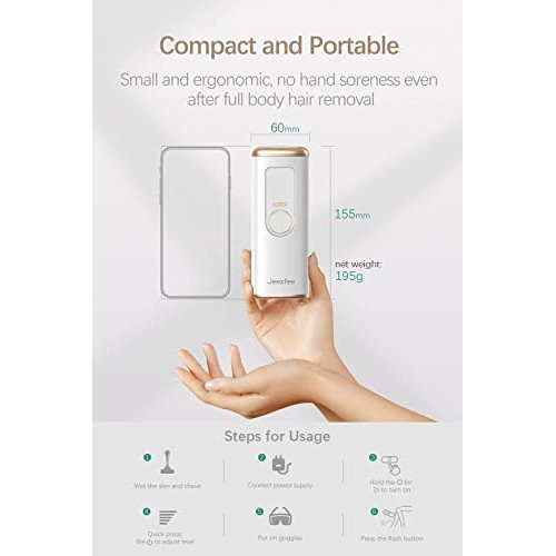 Permanent Hair Removal for Women, Jeezfee Hair Removal Device, At-Home Painle...