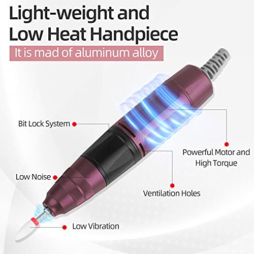 Jefferbell Professional Nail Drill Machine Manicure Pedicure Kit Electric Nai...