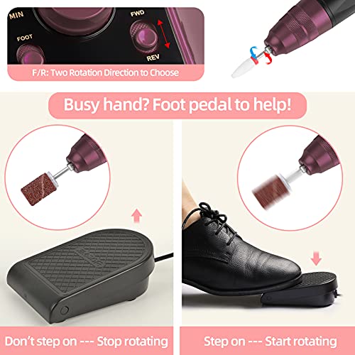 Jefferbell Professional Nail Drill Machine Manicure Pedicure Kit Electric Nai...