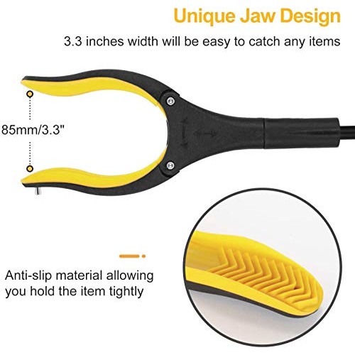 Jellas 2-Pack 32 Inch Grabber Reacher Tool with Shoehorn, 90° Rotating Head G...