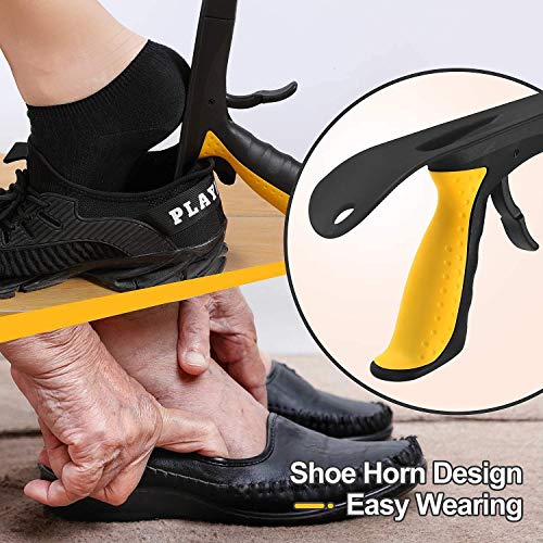 Jellas 2-Pack 32 Inch Grabber Reacher Tool with Shoehorn, 90° Rotating Head G...