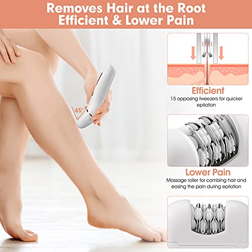 Epilator for Women, 2 in 1 Epilators Hair Removal for Women with Epilator Hea...
