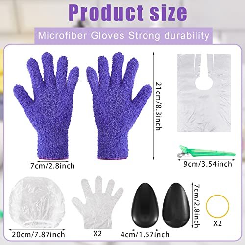 4 Pairs Hair Dye Gloves Blender Microfiber Gloves and 9 Pieces Hair Dye Color...
